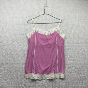 Y2K Tribal Lace Babydoll Tank Top Cami Coquette Fairy Romantic Lingerie Sz L